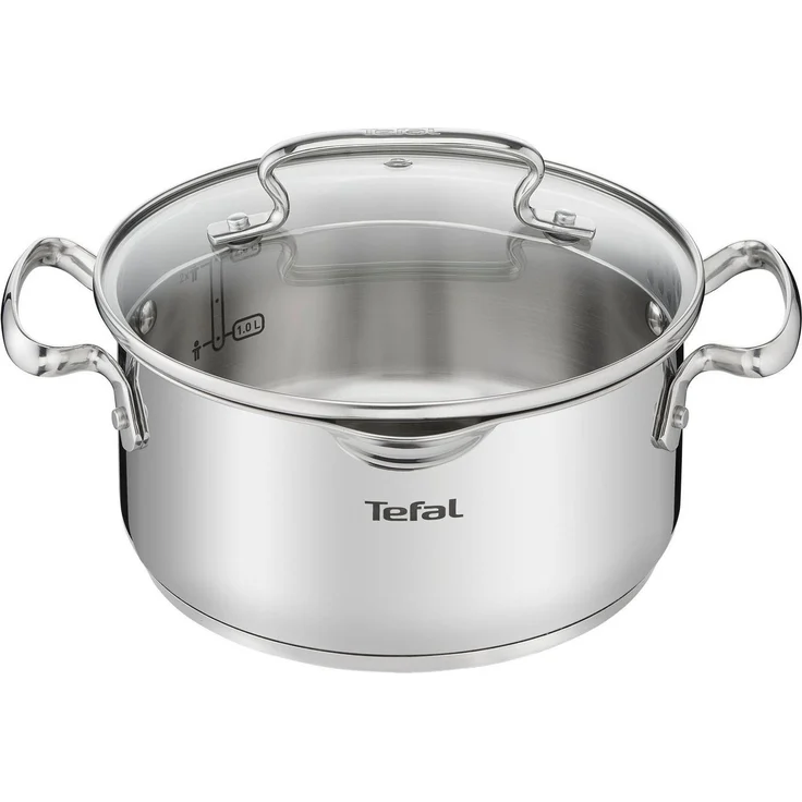 Tefal Kochtopf Duetto+, Edelstahl 18/10, hochglanzpoliert, Glasdeckel mit Siebfunktion – Bild 1