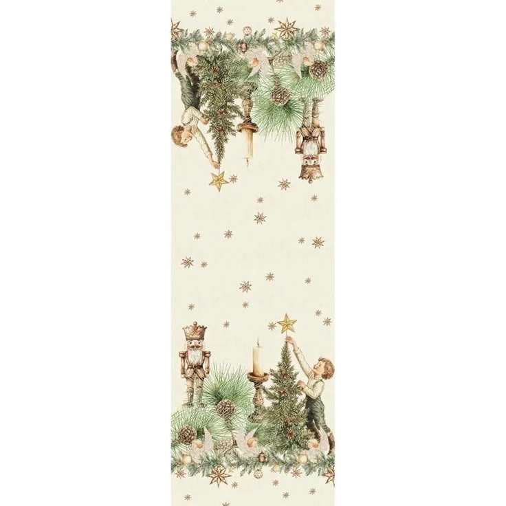 Garnier-Thiebaut Tischläufer Noel Vintage Dore 50x155 Cm 50% Leinen / 50% Baumwolle – Bild 3