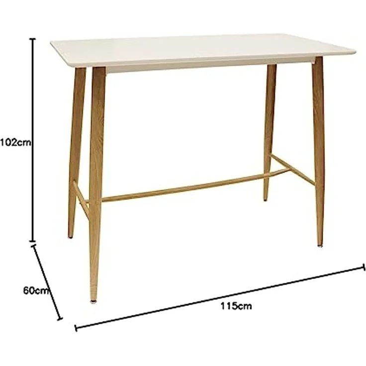 CMP HD6455 MESA ALTA 115 x 60 x 102 cm, Holz, Eisen, Weiß, Einheitsgröße – Bild 2