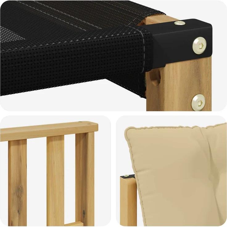 vidaXL Outdoor-Sofagarnitur 5 stk. 5-Sitzer Weiß und Beige 3389475 – Bild 7