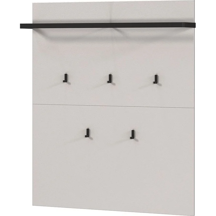 Garerobenpaneel Luna / GW-Lomena, Holzwerkstoff, Grau, 92 x 110 x 18 cm – Bild 1