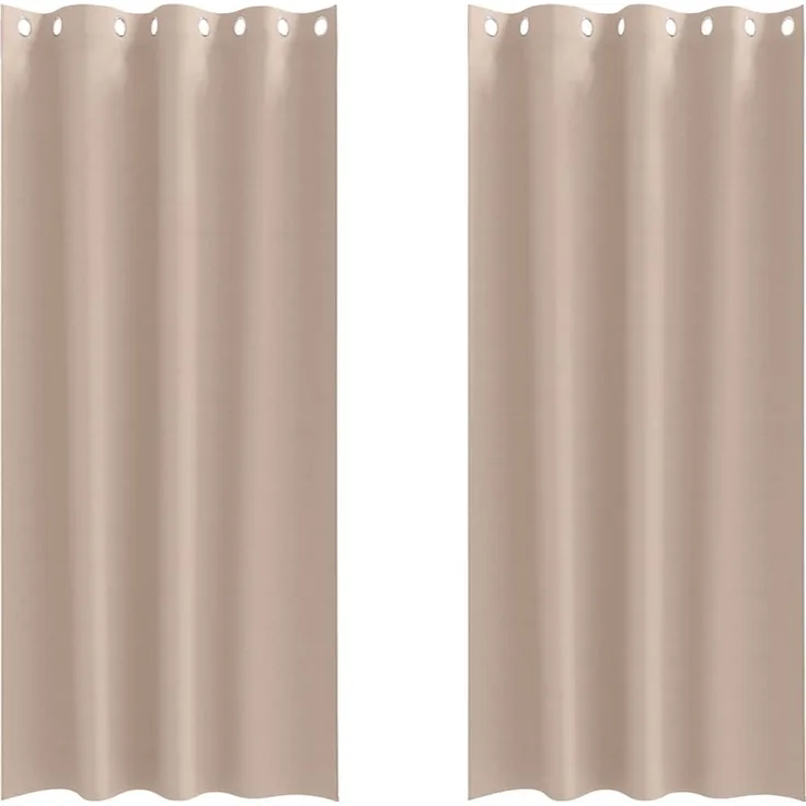 Verdunkelungs-Vorhänge | für Wohnzimmer & Schlafzimmer mit Ringen 2 pcs Taupe 245 x 140 cm