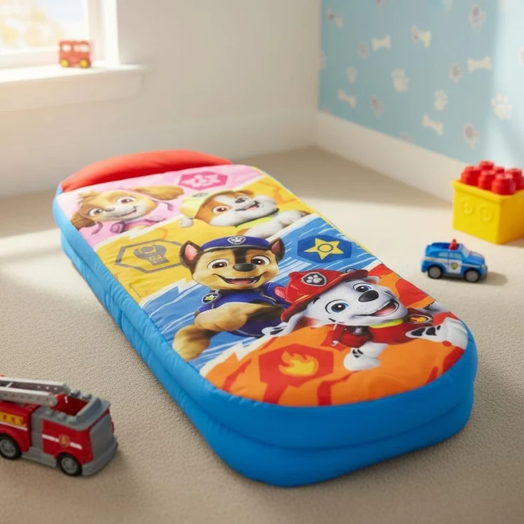 PAW PATROL Character World ReadyBed Kids aufblasbares Luftbett und Schlafsack mit Pumpe | Skye, Marshall, Rubble und Chase Design | Reisematratze für Übernachtungen und Camping oder Zuhause – Bild 4
