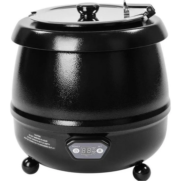 Royal Catering Suppentopf 10 L Elektrischer Suppenwärmer Digital 400W Deckel Warmhalten Gastro, Edelstahl – Bild 2