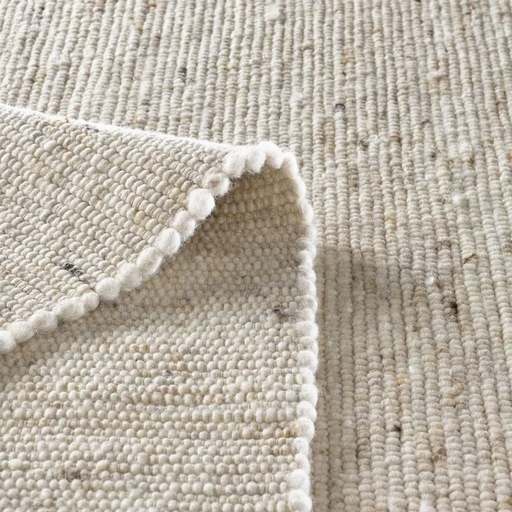 TaraCarpet Wollteppich TaraCarpet Handwebteppich Malmoe, rechteckig, Höhe: 10 mm, Schurwolle Webteppich beige meliert Wohnzimmer Schlafzimmer 070x130 – Bild 3