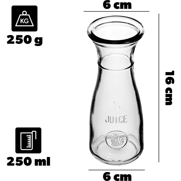 KADAX Glas-Wasserkaraffe, Glaskrug, 250 ml, Limonaden-Getränkeset, 2-tlg – Bild 3