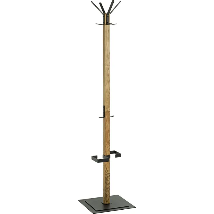 Garderobenständer >54325< in eiche, schwarz - 40x180x40 (BxHxT)