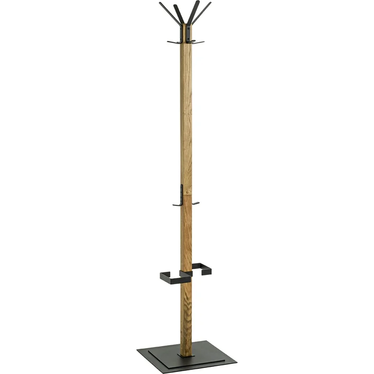 Garderobenständer >54325< in eiche, schwarz - 40x180x40 (BxHxT) – Bild 1