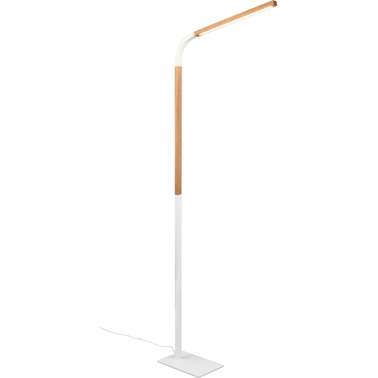 LED Stehleuchte NORRIS Weiß mit Holzelementen, Höhe 140cm – Bild 2