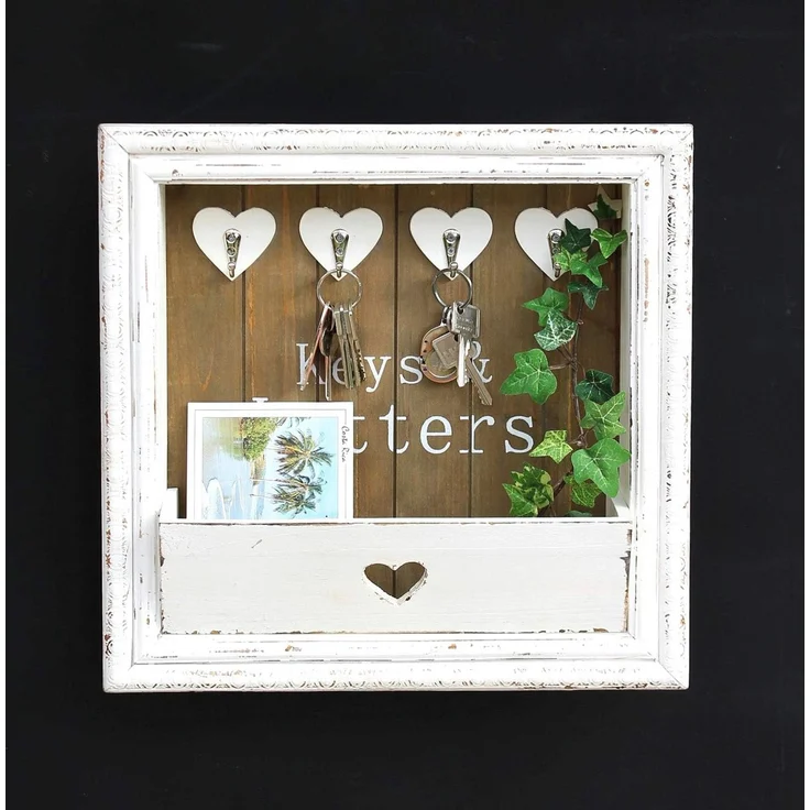 Wandorganizer Vintage Schlüsselboard Holz Ablage 93857 Briefablage Shaby Chic – Bild 7