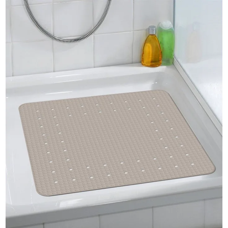 WENKO Duschmatte, Höhe 54 mm, für Badezimmer geeignet, angenehme Trittkomfort, quadratisch, Badematte