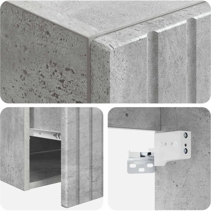 vidaXL Badezimmerschrank-Set 3 stk. Betongrau 157 x 44,5 x 80 cm 3405760 – Bild 8