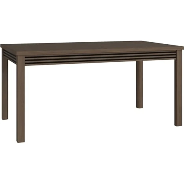 Forte EUFEMIUS Esstisch 160, moderner Esstisch ausziehbar, Holzwerkstoff, Dunkelbraun|Schwarz Eiche Holzdekor, 160,4 cm (207 cm) breit x 76,6 cm hoch x 90 cm tief – Bild 7