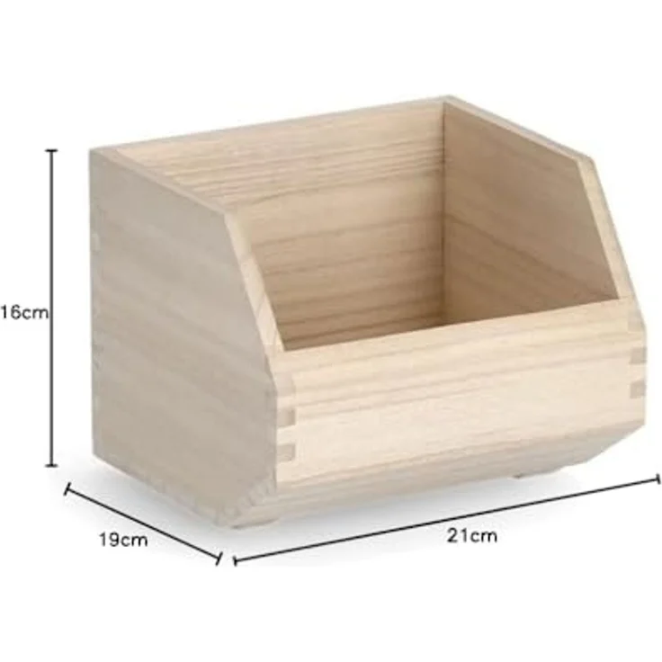 Zeller Present Aufbewahrungskorb Stapelkiste, Holz – Bild 7