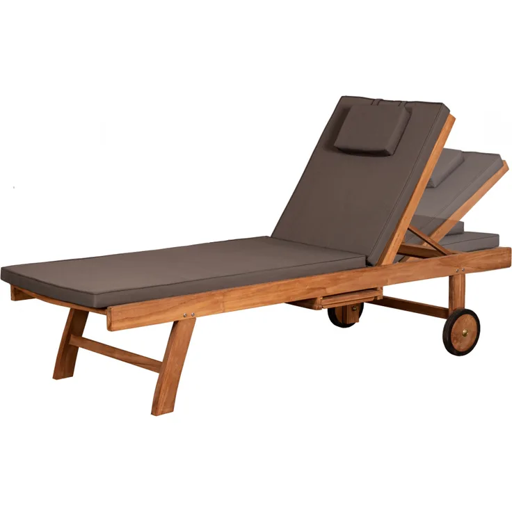 deVries Gartenliege "WOODIE" aus Teakholz (Basic), Größe: 65 x 205 x 40 cm