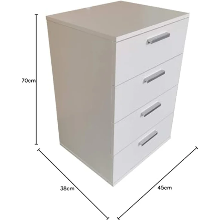HTI-Line Nachtkommode Nachtschrank Nina mit 4 Schubladen (Stück, 1 St, 1 Nachtschrank ohne Dekoration), Nachttisch Nachtkommode Nachtkonsole – Bild 3