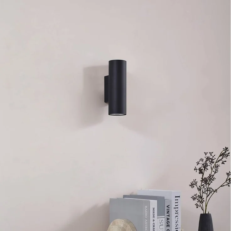 Lindby Wandleuchte Joffrey, Metall, Schwarz IP20, 2 x 10 W LED – Bild 4