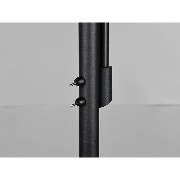 Deckenfluter GERRY mit Flex Leselampe, Schwarz & Glas Chrom, Höhe 180cm – Bild 6