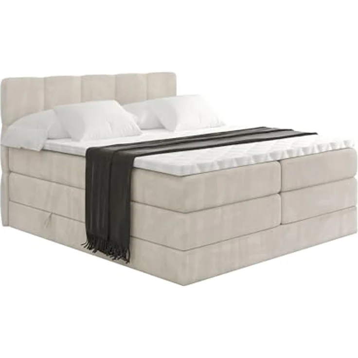 ALTDECOR Boxspringbett LIRO KING (Multipocket-Matratze H4, H3 Matratze Bonellfederung, Topper, Kopfteil) – Bild 4