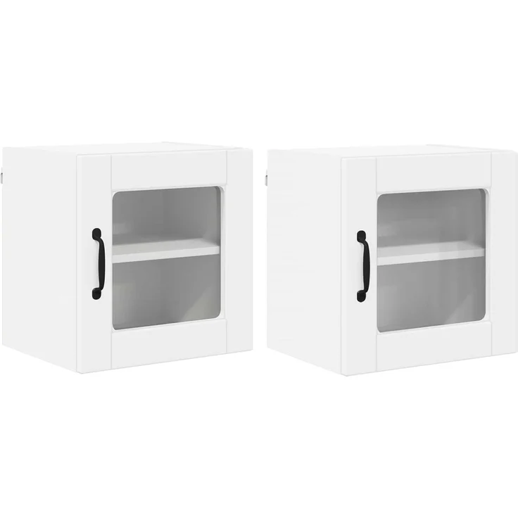 vidaXL Wandglas-Schrank PORTO 2 stk. Weiß 40 x 31 x 40 cm 885186 – Bild 2