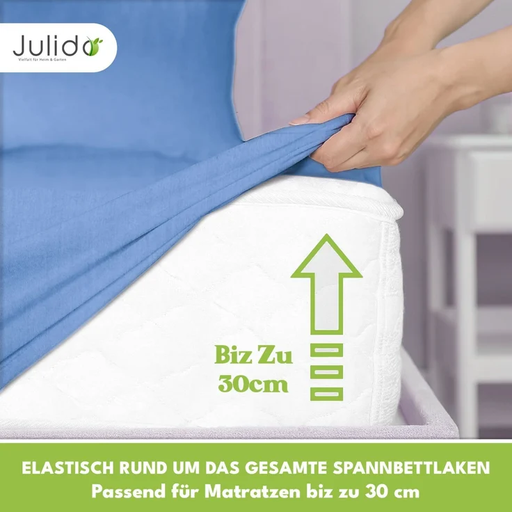 Jersey Spannbettlaken 180-200x200cm 100% Baumwolle Royal – Bild 7