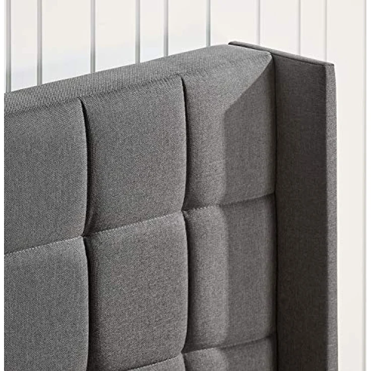 Zinus Upholstered Square Stitched Wingback Plattform Bed Double – Bild 4