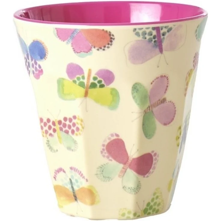 Rice Melamin Becher Butterfly Print Medium Pink – Bild 2