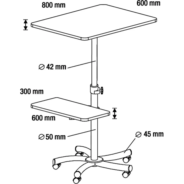 Rocada Stehpult RD3050/0 800x720-1.120x600mm lichtgrau – Bild 5