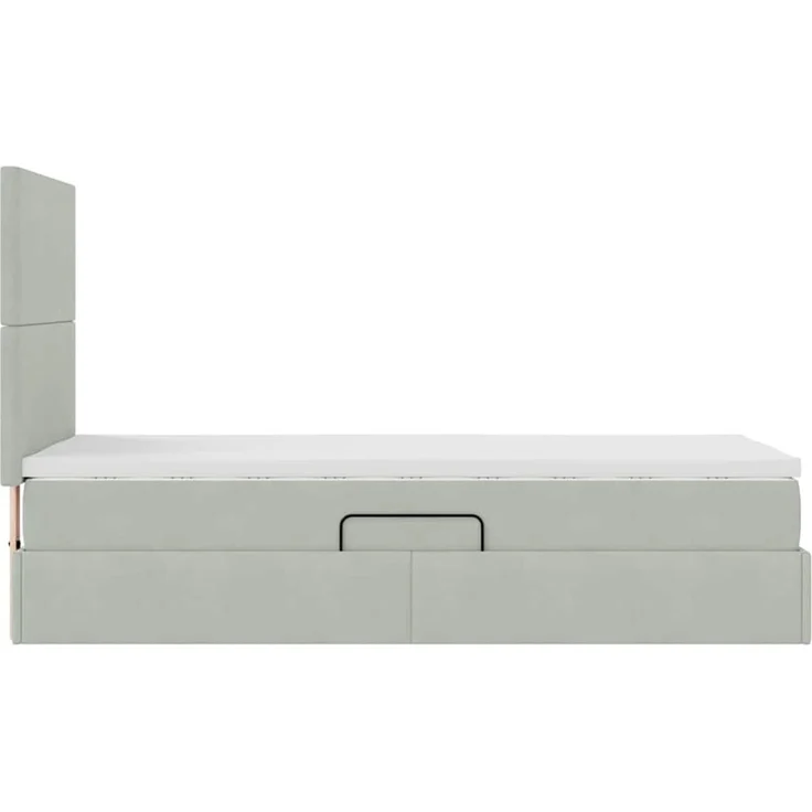 vidaXL Aufbewahrungsbett mit Matratze Hellgrau 90 x 190 cm Samt 3371937 – Bild 10