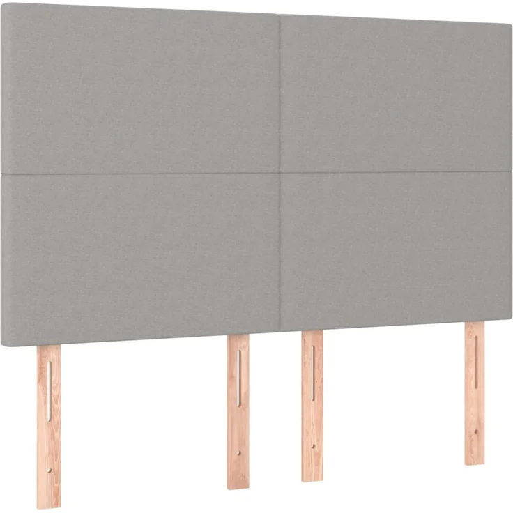 vidaXL Kopfteile 4 Stk. Hellgrau 72x5x78/88 cm Stoff 3116050 – Bild 2