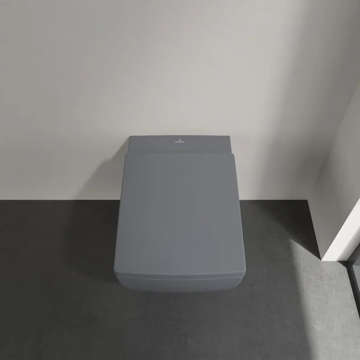 Villeroy & Boch Memento 2.0 WC-Sitz, Toilettendeckel mit Absenkautomatik, abnehmbarer Toilettensitz aus bruchsicherem Duroplast, Klodeckel Original Ersatzteil, rechteckig, Graphite, matt – Bild 5
