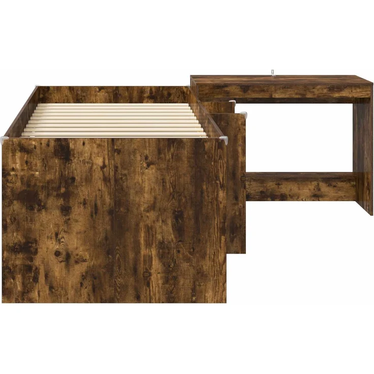 vidaXL Hochbett mit Schreibtisch für Kinder 2 stk. Räuchereiche 3423474 – Bild 4