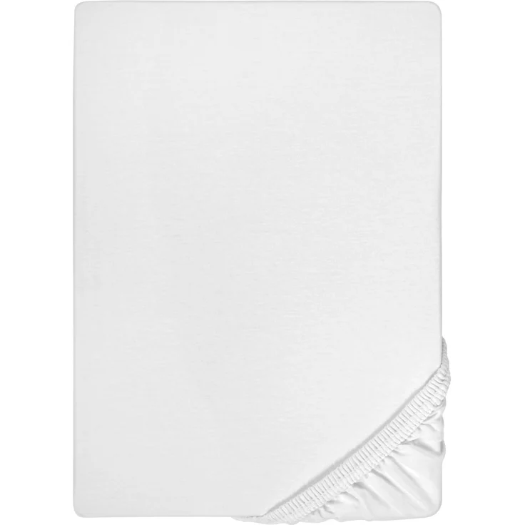 biberna Feinjersey-Spannbetttuch 0077144, weiß, 1x 60x120 cm - 70x140 cm – Bild 1