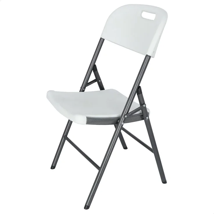Aranaz Klappstuhl | Metall und Polyethylen | ideal für den Innen- und Außenbereich des Hauses | Stühle für Garten, Terrasse, Familienveranstaltungen | Farbe: Weiß | 43 x 50 x 87 cm