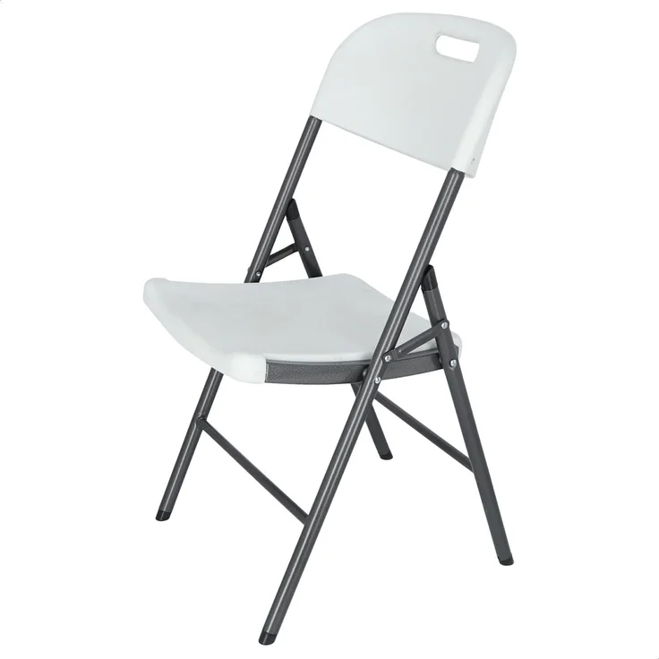 Aranaz Klappstuhl | Metall und Polyethylen | ideal für den Innen- und Außenbereich des Hauses | Stühle für Garten, Terrasse, Familienveranstaltungen | Farbe: Weiß | 43 x 50 x 87 cm
