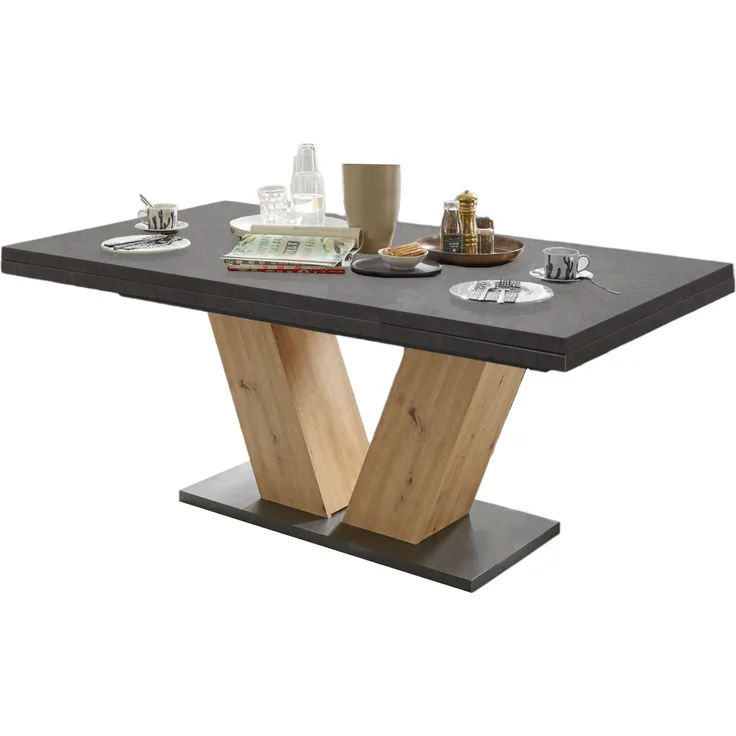 Esstisch ausziehbar Elena 160x90x76 Asteiche/Graphit 13989-160