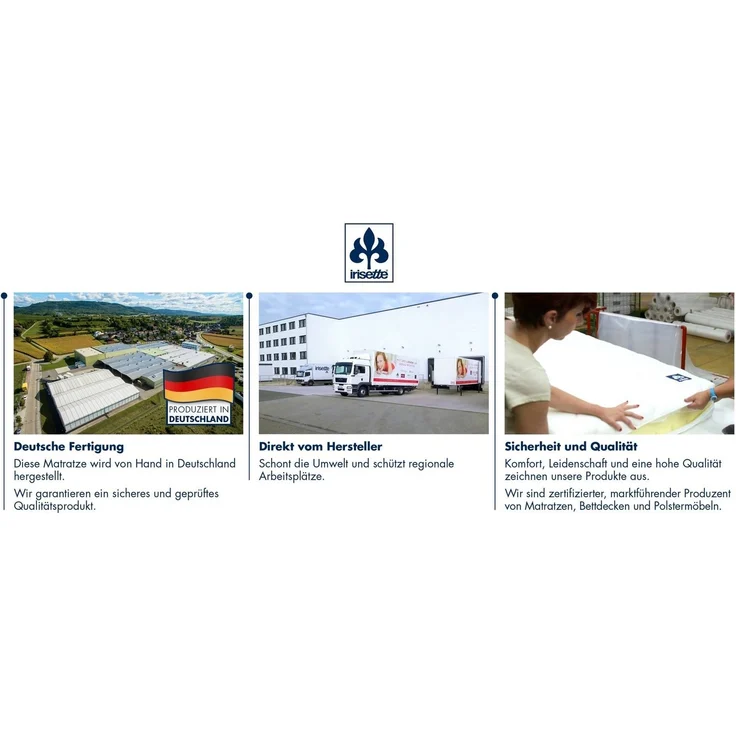 Irisette Stella orthopädische 7-Zonen Kaltschaummatratze, Härtegrad 3 (mittelfest), 80x200 cm, Öko-Tex Zertifiziert, produziert in Deutschland – Bild 3