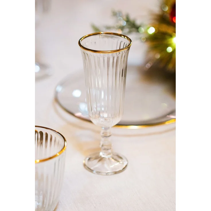 Hermia Concept 'Splendid 120' Weingläser-Set (4-teilig), Gold / Transparent, 6 x 6 x 15,8 cm, 120 ml – Bild 1