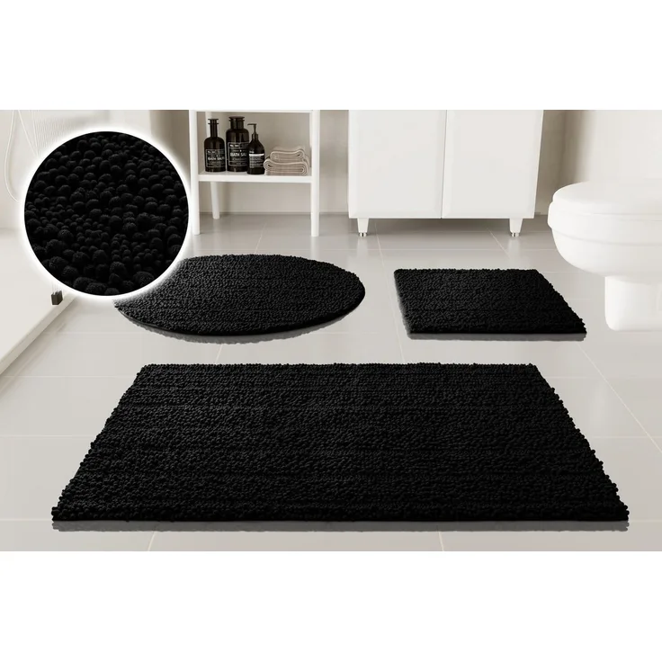 OTTO home Badematte Torrni, Höhe 22 mm, rutschhemmend beschichtet, schnell trocknend, fußbodenheizungsgeeignet, Polyester, rund, Badteppich, getuftet, modern, Uni, antirutsch, flauschig, hochflor