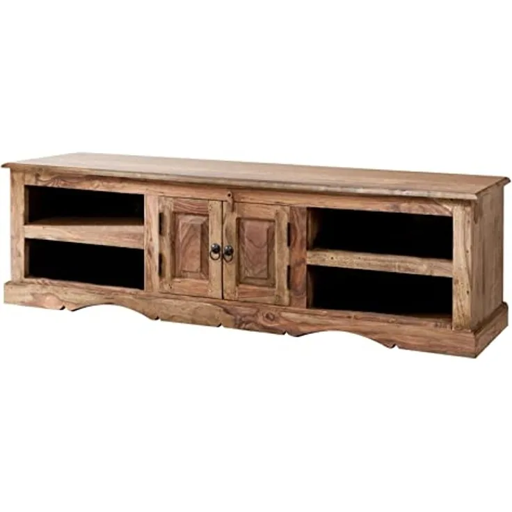 TV-Board Sheesham 150x45x45 grau geölt LEEDS #48