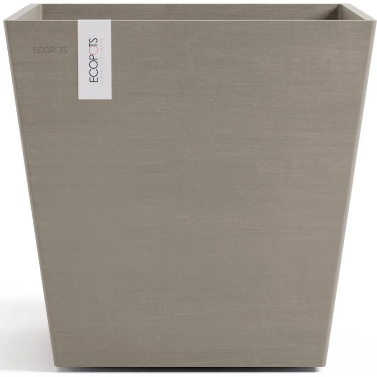 ECOPOTS Blumentopf Rotterdam 45 + Wassersystem Taupe, für innen und außen: frostsicher, bruchsicher und lichtbeständig – Bild 2