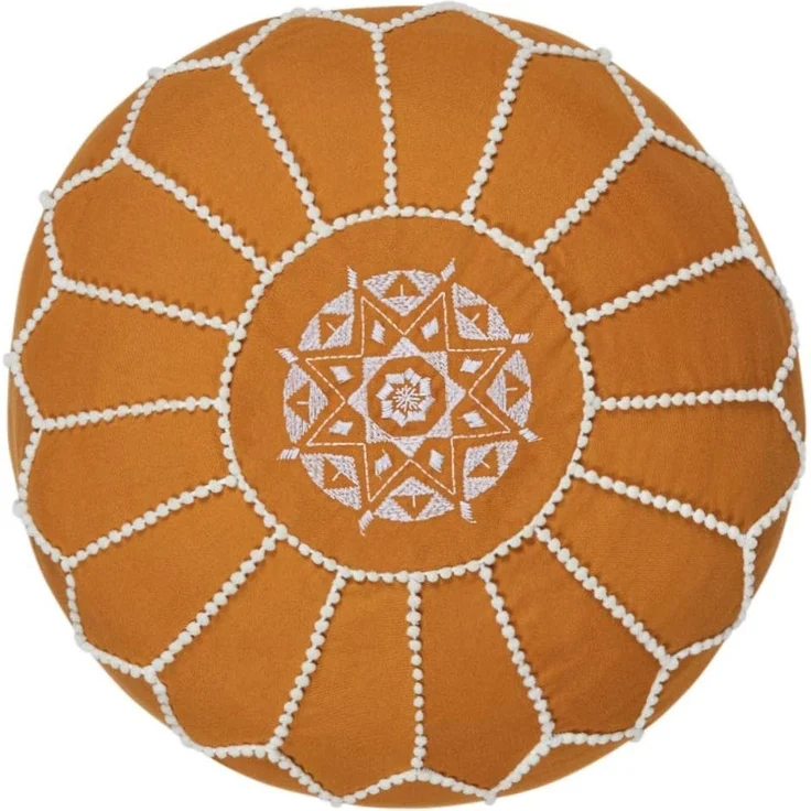 Marrakesch Orient & Mediterran Interior Pouf Orientalische Pouf Sitzkissen Deko Outdoor Chems braun (1-St), Handarbeit – Bild 5