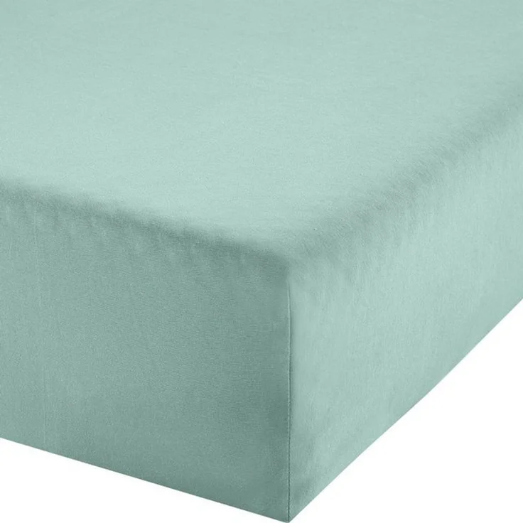 Erwin Müller 'Freising' Spannbettlaken, Gummizug: Rundumgummi, 1 Stück, Elasthan-Jersey-Stretch Uni, Jade, Boxspringbett - 90x190 cm - 100x220 cm – Bild 4
