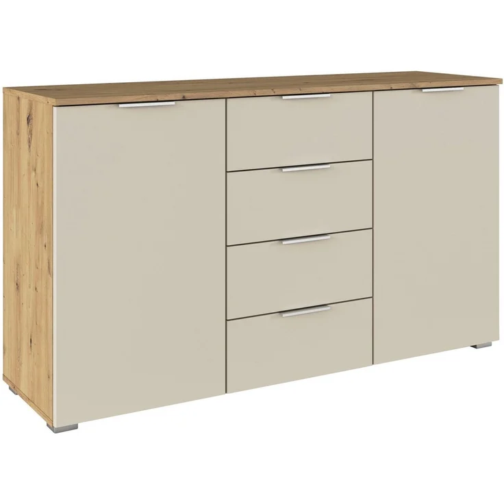 OTTO home Kombikommode Sideboard Schubladenkommode AGORDO mit Dekor- oder Hochglanzfront (in zwei Griff-Farben, Breite 120 cm), vier große Schubladen, mit insgesamt 4 Einlegeböden MADE IN GERMANY – Bild 1