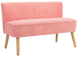 HOMCOM 2-Sitzer Sofa, Rosa, Skandi Design mit pflegeleichtem Stoffbezug