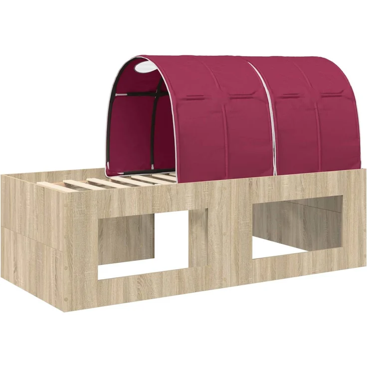 vidaXL Bett mit Tunnel 3 Stk. Artisian Eiche und Rot Holzwerkstoff 3423663 – Bild 8