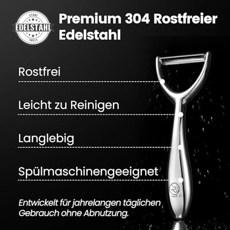 Premium Sparschäler aus Edelstahl für Obst & Gemüse Y Schäler mit ultrascharfer Klinge geeignet als Kartoffelschäler & Spargelschäler mit ergonomischem und rutschfestem Griff – Bild 5