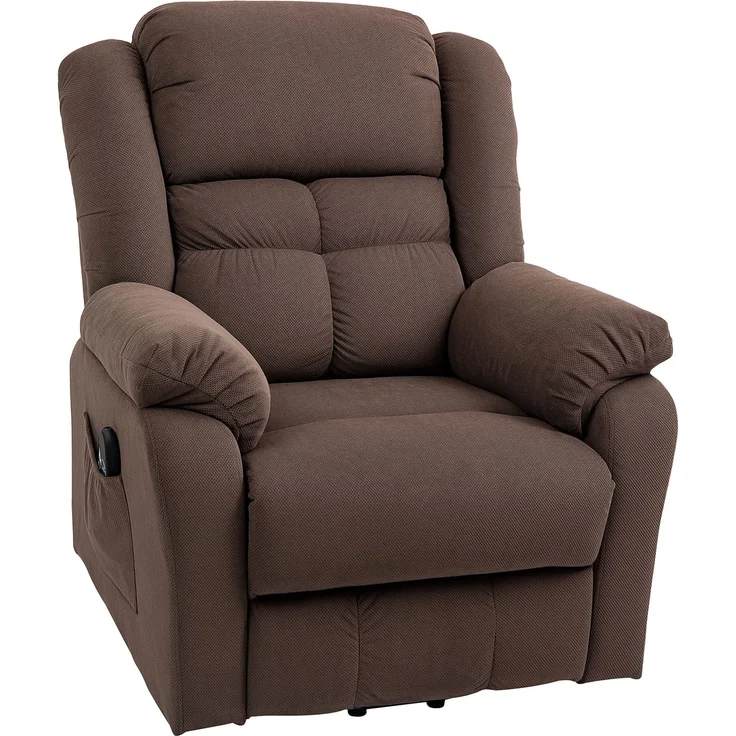 Wohnora-Aufstehsessel mit Massagefunktion und Lendenheizung, Recliner-Sessel mit Fernbedienungen und Seitentaschen, Dunkelbraun,H 1040cm x T 1020cm x B 920cm,Braun – Bild 1