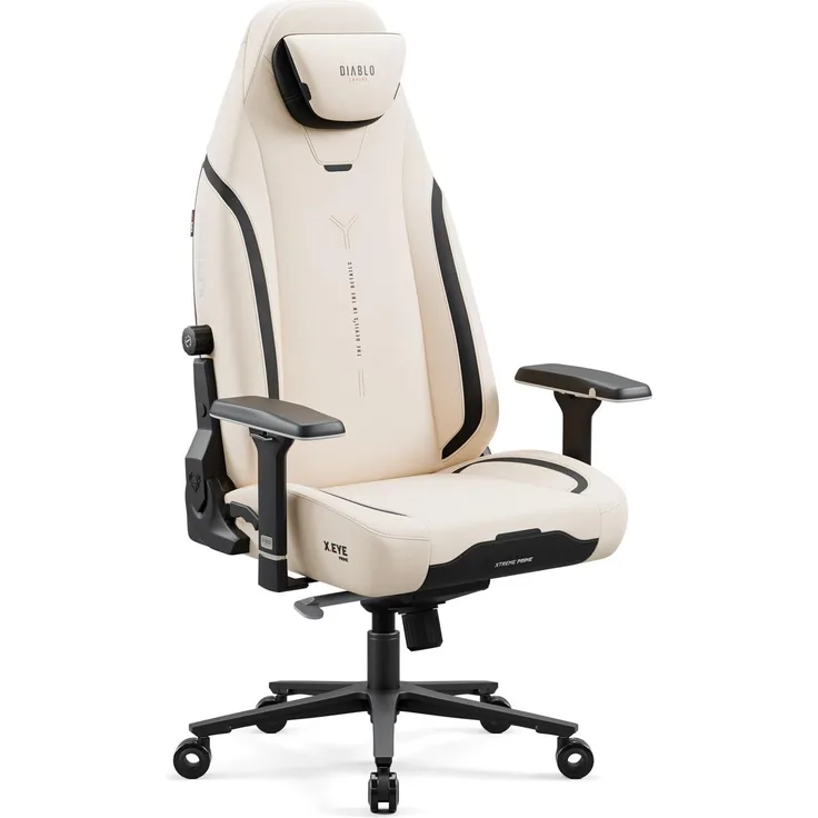 Diablo Ergonomischer Gaming Stuhl Stoff X.Eye Prime Pc Stuhl mit Magnet-Kopfstütze Gaming Sessel Kühlfunktion Gaming Stuhl Ergonomisch Strapazierfähiger Stoff Gaming Chair 140 kg Desert Storm