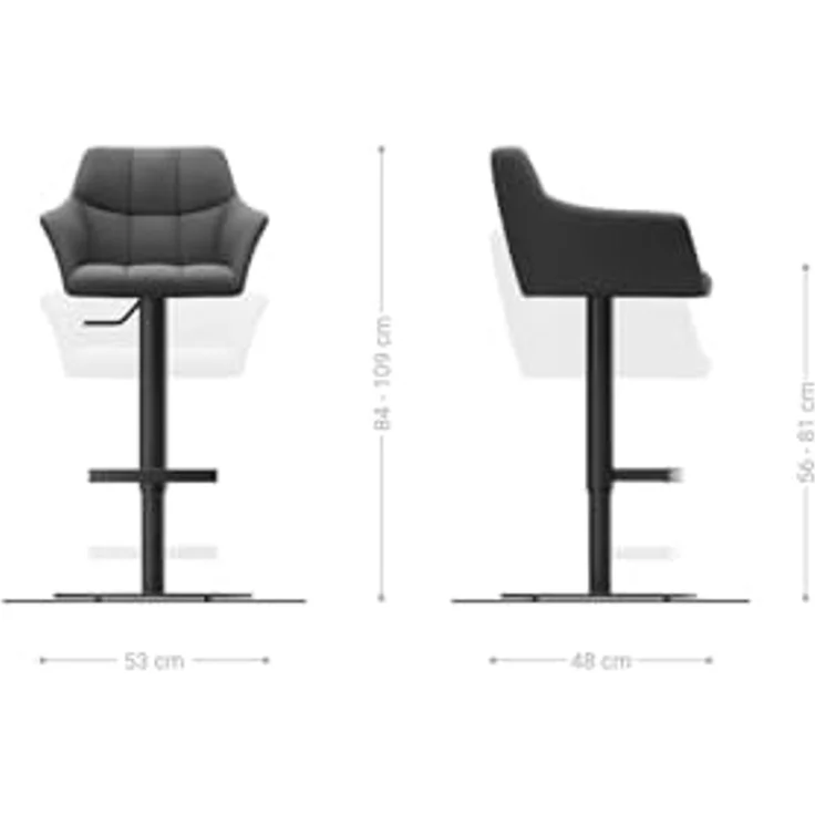 Barstuhl Yulo-Flex Bouclé Soft Beige Drehfuß höhenverstellbar Edelstahl Silberfarben – Bild 7
